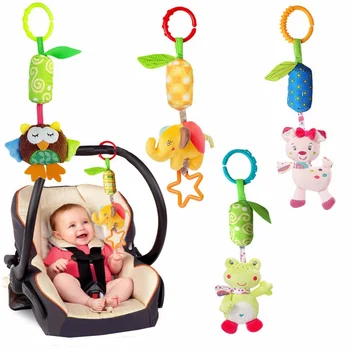 Baby Infant Cartoon Animal Soft Rattles Toys Bed Crib Stroller Music Hanging Bell kids Stuffed Toys Mobile Baby Plush Toy 40%off