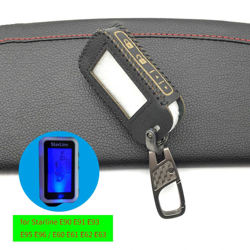 Key Case Key Case Cover Remote Control Case Cover Leather Tamarack Cover Russian E90 version car alarm system for Starline E91 E60 E61 E90 E95 E96 case Cover lcd two way remote