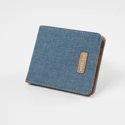 

New arrival designer's men's short wallet brand canvas wallet korean ultrathin top purse student card purse Free shipping