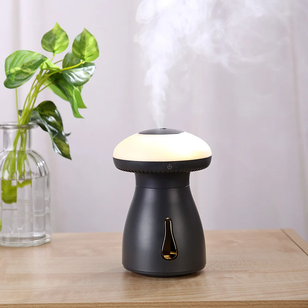 

240mL Multi-Function Mini USB Air Humidifier Ultrasonic Mushroom Warm LED Night Light Lamp Humidifier For Home Office