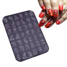 Plantilla de estampado para manicura, plancha para arte de uñas, estampado de placas de manicura, flor rosa