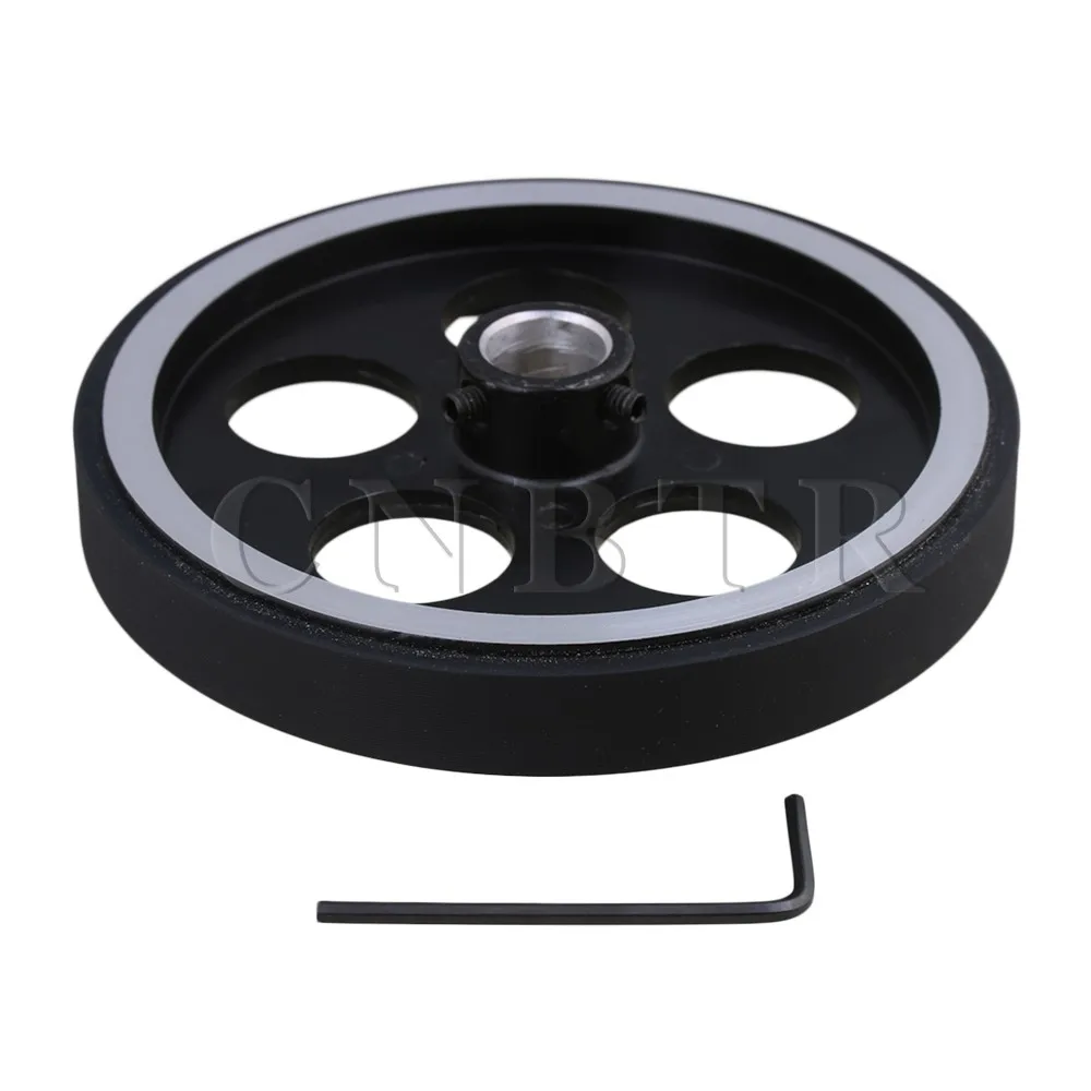 CNBTR 300x12mm Black Silver Industrial Aluminum Rubber Rotary Encoder