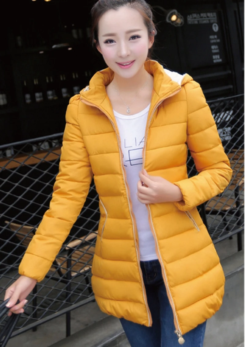 

2016 New Winter Jacket Coat Silm Women Down Coat Middle-Long Thicken Down Jacket Women Hooded XXL Winter Parkas Ladies Plus Size