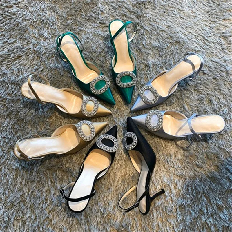 Г., новые летние атласные сандалии Свадебная обувь со стразами пикантная модная женская обувь Роскошные туфли на высоком каблуке