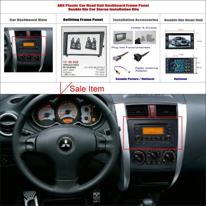 SILVER TRIM RADIO STEREO CAR INSTALLATION KIT DASH DOUBLE DIN GPS NAV NAVIGATION