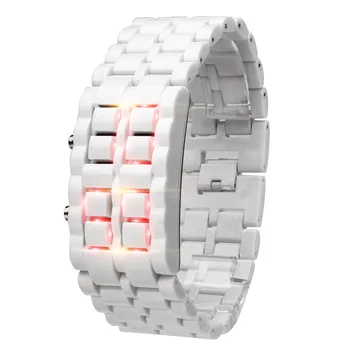 

Men Women Watches New Iron Samurai plastic Bracelet LAVA Digital Hour LED Watch Man Electronic Watch Waterproof Watches