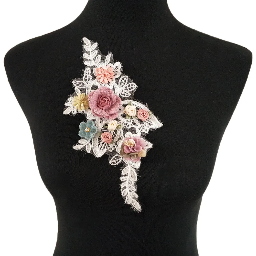 

Beautiful Embroidery Lace Collar Sewing Neckline Fabric DIY applications for Wedding dress Supplies Clothing Applique Accessory