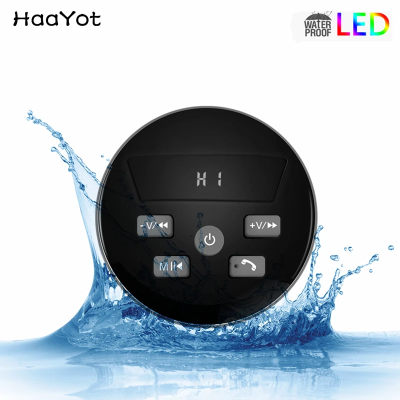 

HAAYOT IPX7 Waterproof Portable Bluetooth Speaker LED light Shower Wireless Stereo BT Sucker Speakers Hands-free Mic FM Radio