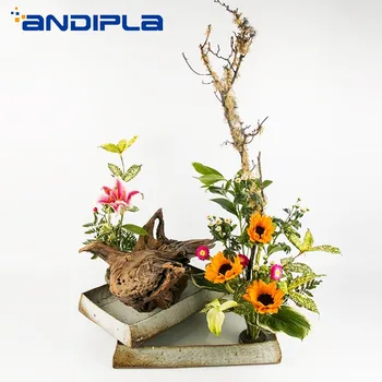 

Vintage Home Decor Japanese Style Ikebana Handmade Ceramic Coarse Pottery Flower Pot Vases Desktop Hydroponics Bonsai Food Dish