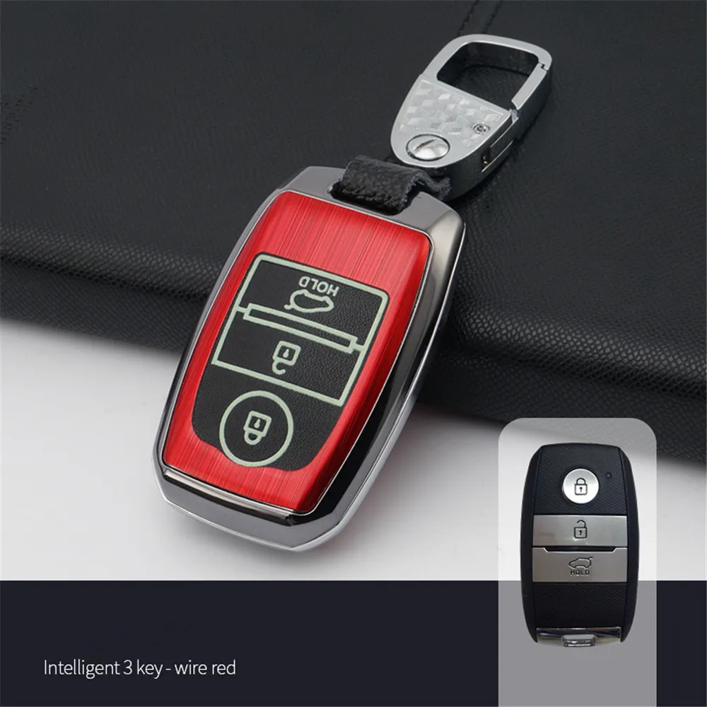 

Aluminium Alloy Resin Car Key Bag car key pack cover For Kia K3 K4 K5 Sorento Sportage For KIA Ceed Cerato Carens Rio 3 K2
