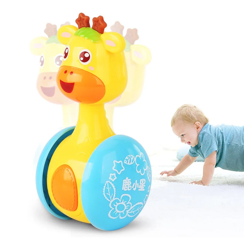 

Baby Rattle Toys Mobiles Giraffe Tumbler Doll Toddler Toys Music Roly-poly Learning Education Toys baby mobile