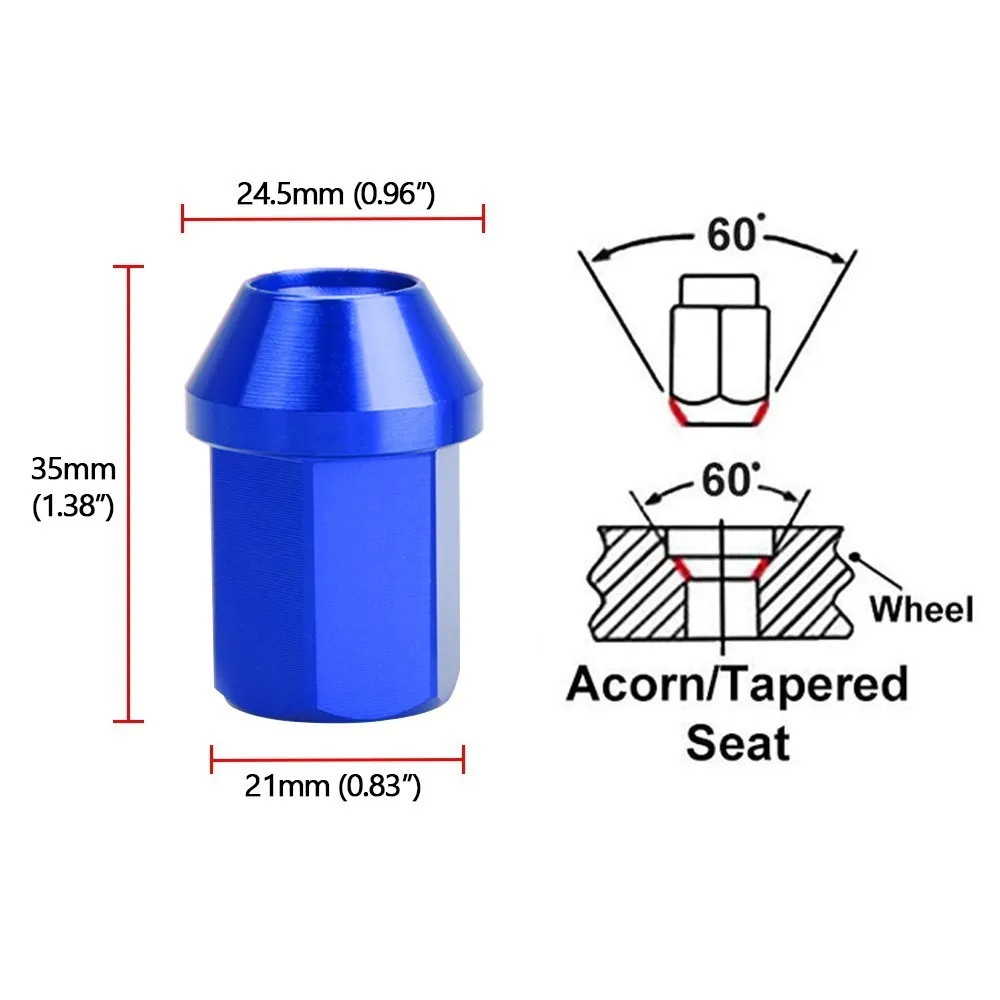 Автомобильная Противоугонная 6061 Алюминий сплав колеса гайки Длина 35 мм M12* 1,5 M12* 1,25 Jdm неоригинальные гайки