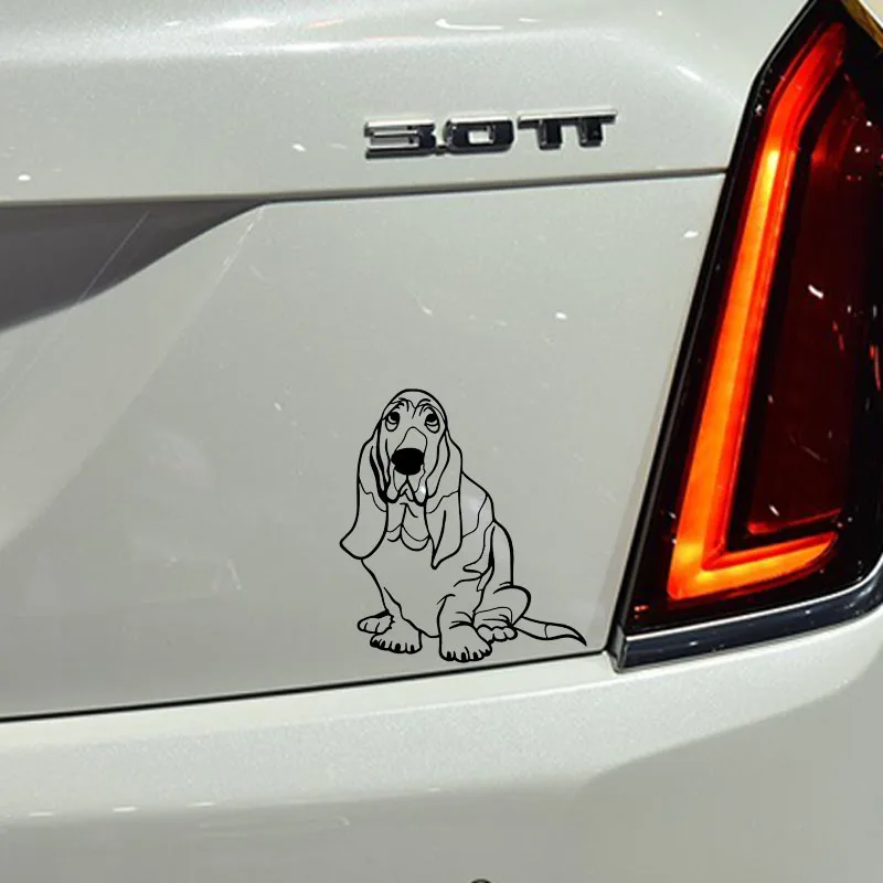 YJZT 13 7*15 2 см Basset Hound Dog Модные животные светоотражающие автомобильные наклейки