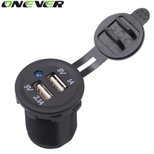 Зарядное устройство для мотоцикла с двумя usb-разъемами, адаптер питания, розетка, мощность 12-24 В, зарядное устройство для мобильного телефона, светодиодный, для автомобиля, грузовика, квадроцикла, лодки