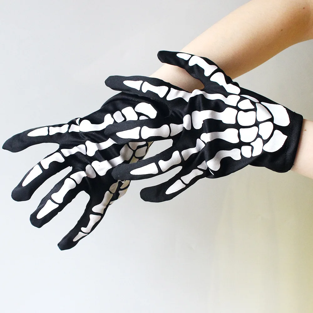 Новое поступление, унисекс, перчатки с изображением скелета ужасов, длина запястья, Хэллоуин, косплей-реквизиты для вечеринки, привидение, коготь, полный палец, перчатки, варежки