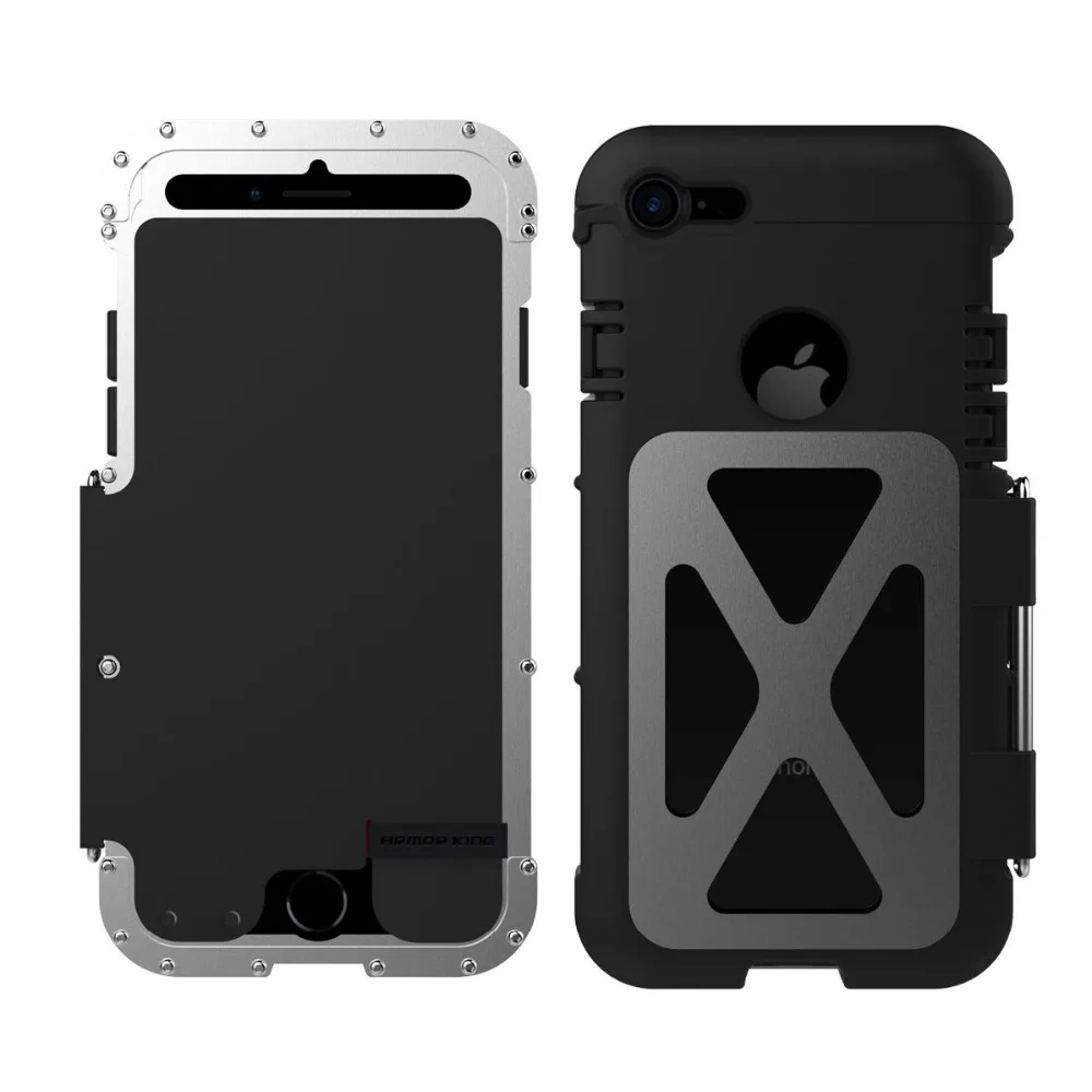 Buy Full Body Heavy Duty Flip Case For iPhone 8 Case Armor Aluminum Metal Anti