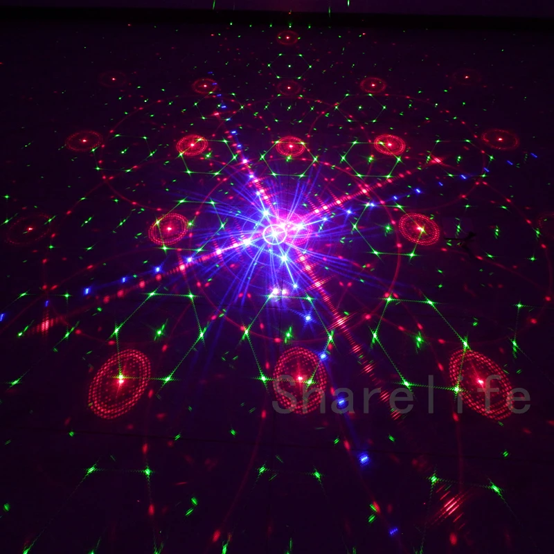 Show de Velocidade do Motor Motor de Controle Sharelife 4 Lente Mini 96 Rgrb Padrão Música Luz Laser dj Partido Home Mostrar Stage de Controle Remoto Iluminação 96 Rgrb 8 Música Luz Laser DJ Partido Home Mostrar