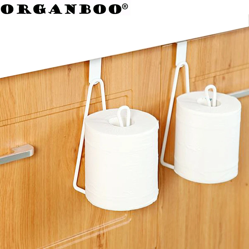 

ORGANBOO 1PC Door back iron paper towel rack bathroom paper towel paper collection rack shelf kitchen bathroom storage