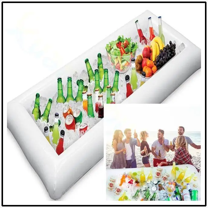 

inflatable salad bar buffet ice bucket cup drink holder swimming bathing pool Floating row toy party decoration bar coasters