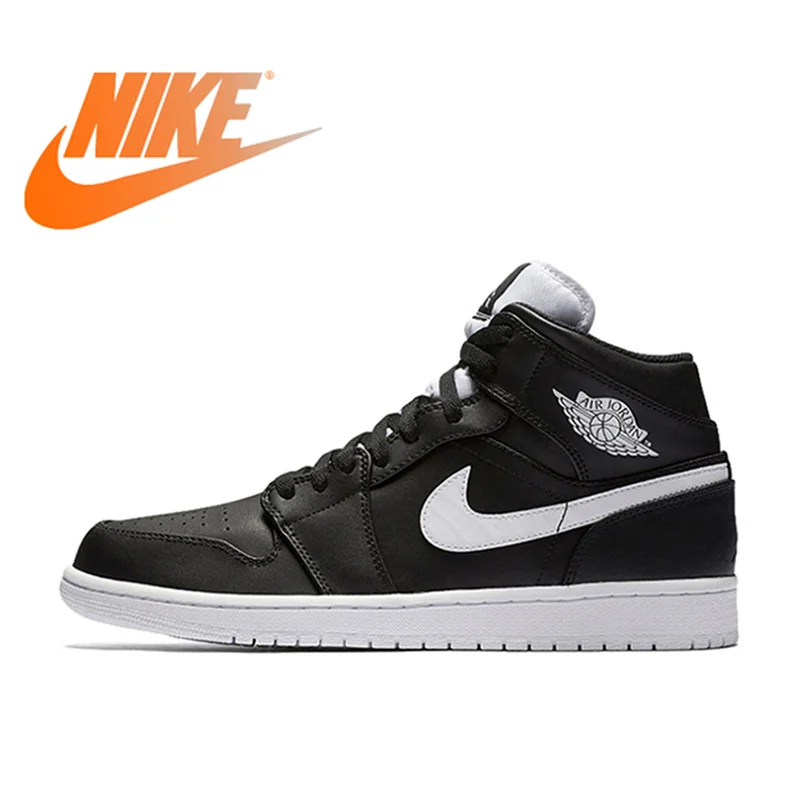 

Official Original NIKE Air Jordan 1 MID AJ1 Breathable Men's Basketball Shoes Sports Sneakers Medium Cut Mens Sneakers Nike Cozy