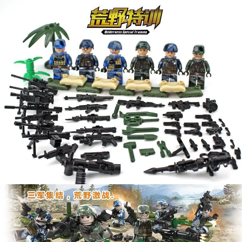 

New 2019 Building Blocks DIY Toys Gift Compatible WithLego Modern Military Armed Forces SWAT Jungle MiniSences For Children