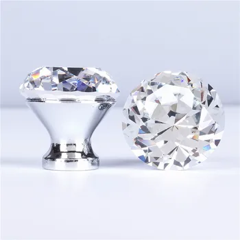

JD 10pcs Diamond Handle Zinc Alloy Crystal Style Glass Handle Wardrobe Drawer Furniture Handle Accessories Hardware Knob