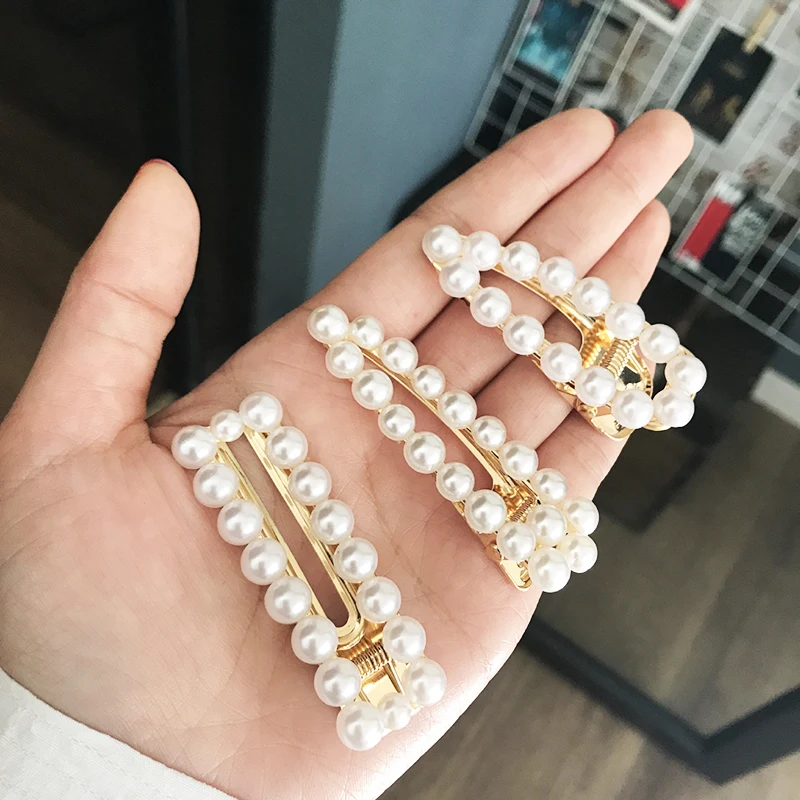 

18 Style Cute 1pcs Pearl Hairpin Metal Hair Clips For Women Girl Hair Bangs Barrette Party Wedding Bride Hairgrip Hair Accessory