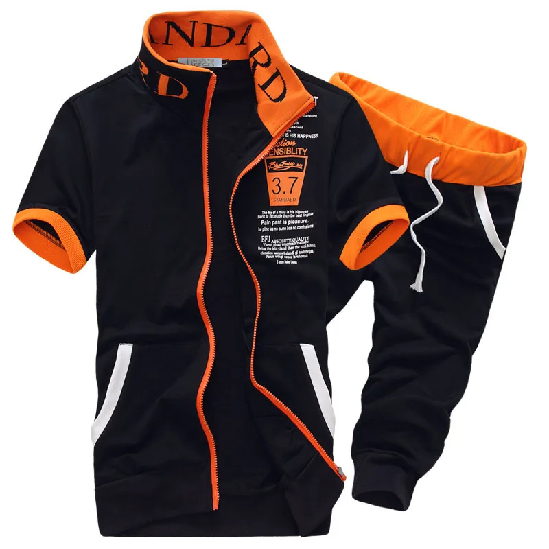 AmberHeard رياضية رجل مجموعة 2019 الصيف الرياضية الرجال مجموعة تي شيرتات قصيرة للأطفال قصيرة الأكمام البلوز + السراويل الرياضية دعوى جرزاية 2 قطعة