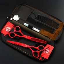 537#5.5 ''бренд Фиолетовый Дракон 4 шт. костюм Best парикмахерские Ножницы 440C Парикмахерская Резка Ножницы филировочные ножницы Ножницы для волос