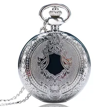 Fobs Reloj Mujer Vintage Retro Men Women Dress Gold Silver Shield Round Case Quartz Pocket Watch Chain Relogio De Bolso Gift