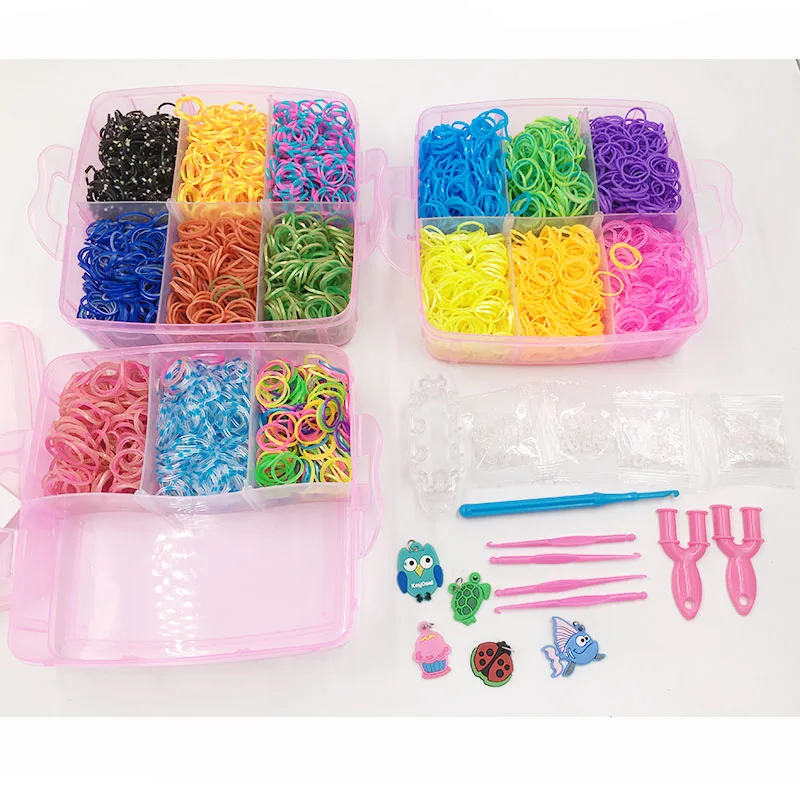 

5100PCS Boxed Bands Rainbow DIY Bracelet Colorful Elastic Rubber Brightest and strongest bands available, exclusively offered