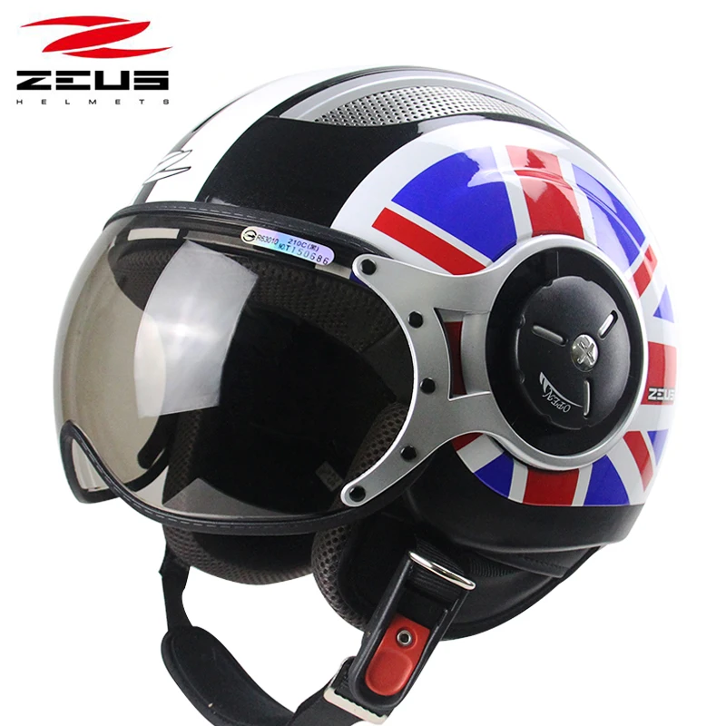 

ZEUS Motorcycle Jet retro 3/4 half helmet DOT ece approved 218C Capacete Casco Motorbike 4 seasons vintage retro helmet