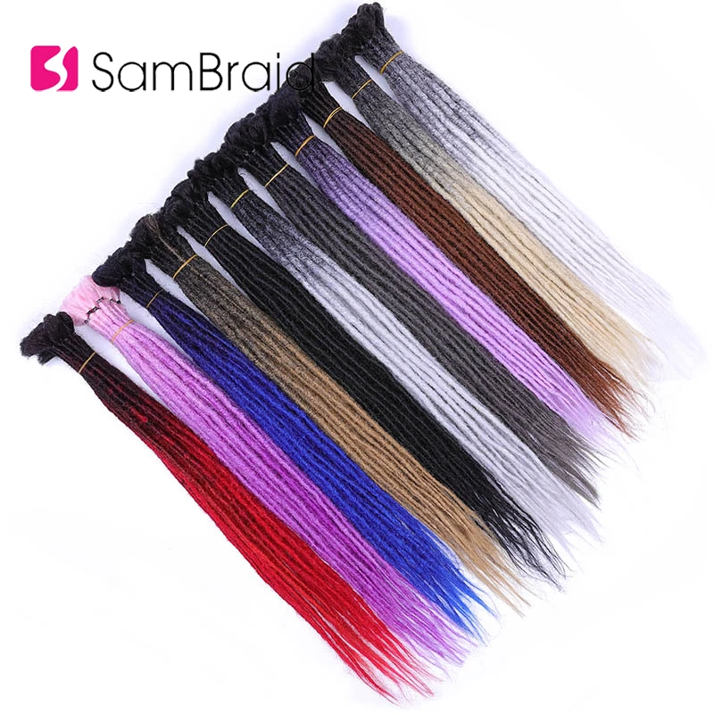 

SAMBRAID Handmade Dreadlocks Hair Extensions 24 inch Fashion Reggae Crochet Hair Hip-Hop Style Crochet Braid Synthetic Hair