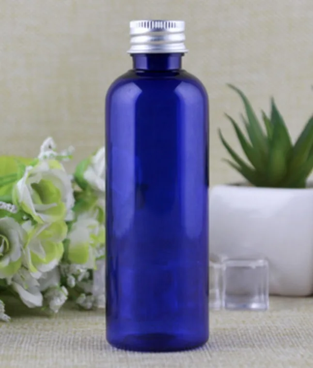 Пустая 100 мл пластиковая бутылка для косметические эфирные масла контейнер для лосьона крема упаковка бутылки Белый Коричневый Синий - Цвет: 3
