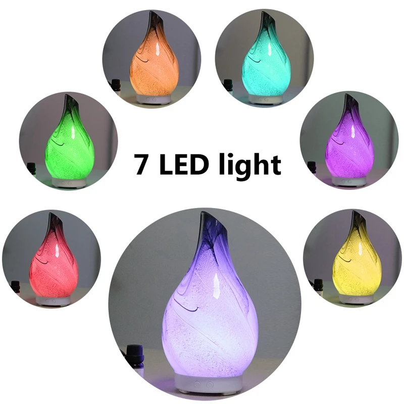 Usb 3D Glass Ultrasonic Humidifier Aromatherapy Essential Oil Diffuser Multi-Color Changing Mist Maker Air Humidifier Home Dec