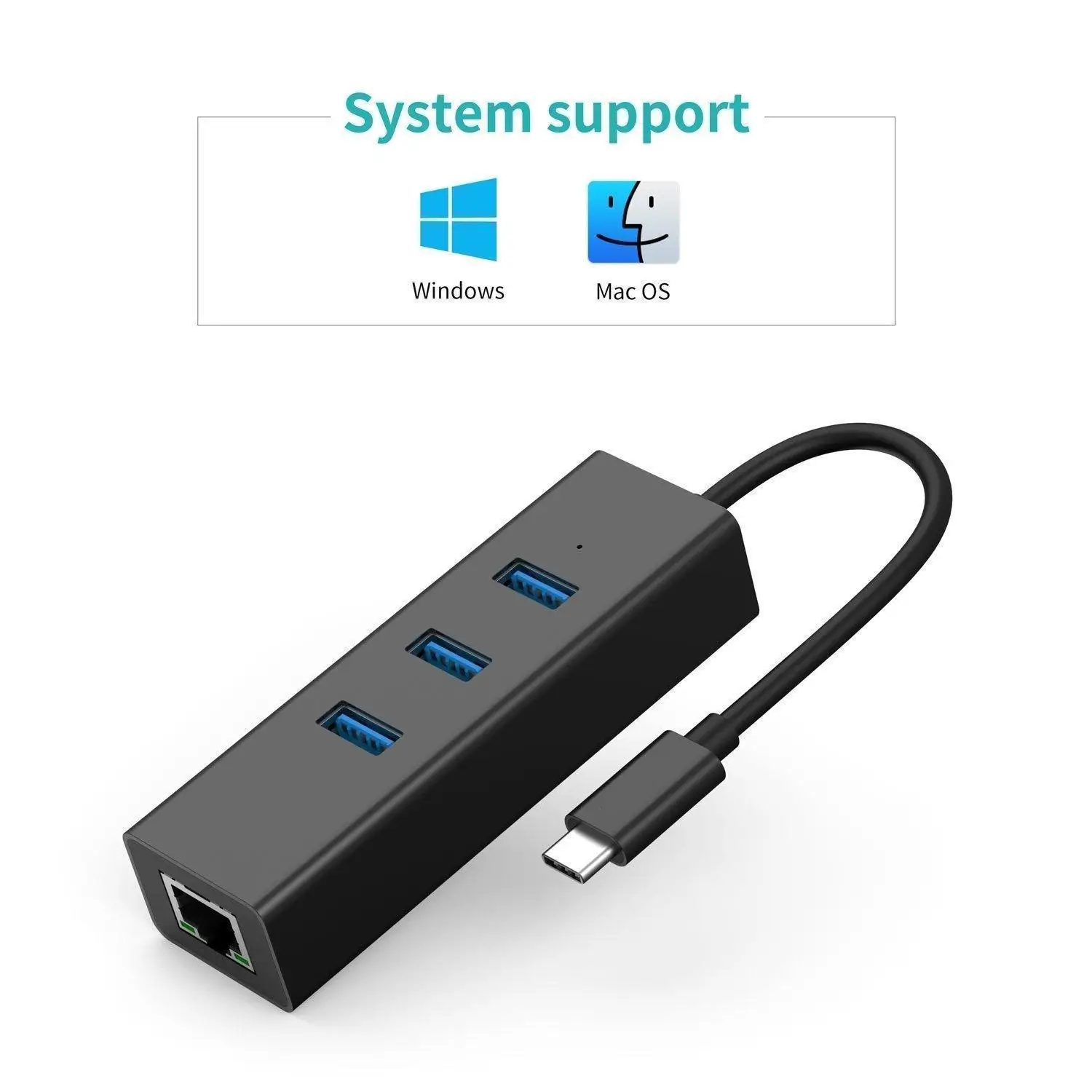 Адаптер с разъемом типа C для Rj45 Lan гигабитный Ethernet usb разветвитель концентратор 3 0
