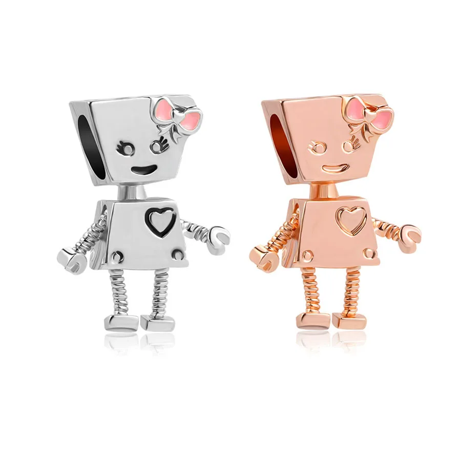 

free shipping 1pc &rose gold Bella Bot diy jewelry marking loose bead Charms Fits European pandora Charm Bracelets A910(2)