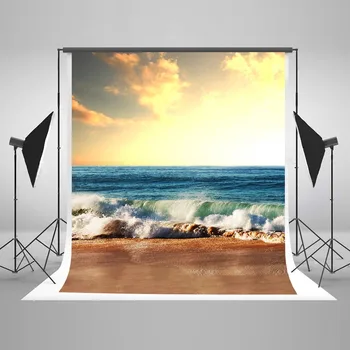 

sea wave with the setting sun washable photo background without wrinkle for photography