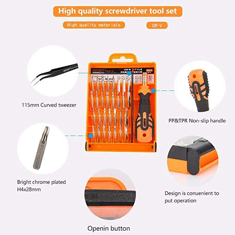 QUK 33 in 1 Precision Screwdriver Set Magnetic Screwdriver Bits For Phone Mobile Ipad Camera Maintenance Tool Repair Tool Kit6