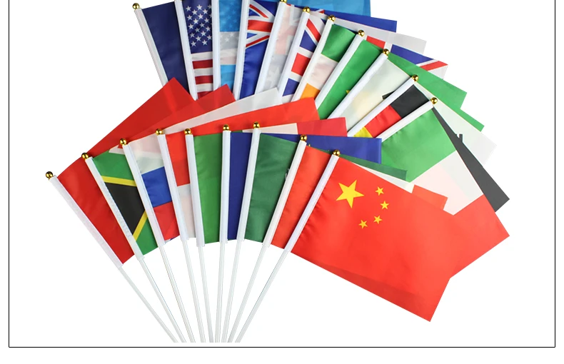 

1 Set 20 Countries Set The Hand Flag Waving Small Red Small 14*21cm Country Flags Banners Custom American Spain
