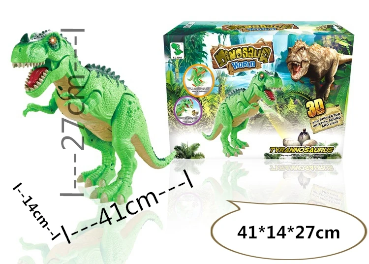 

High Quality Electric Emulational Dinosaur Tyrannosaurus Walking Dinosaur with Sounds & LED & Projector Electronic Toys 2 Colors