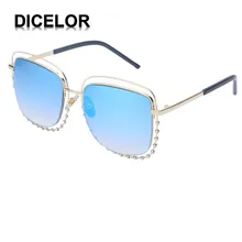 09 DICELOR Marca de Gran Tamaño gafas de Sol Cuadradas Con Diamante UV400 de Protección para Las Mujeres gafas de sol mujer