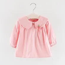 Новинка года; платье для маленьких девочек; сезон весна-осень; клетчатая хлопчатобумажная повседневная одежда; платья для новорожденных; платье принцессы для маленьких девочек; Одежда для младенцев