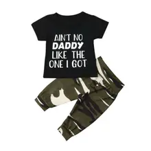 Летняя футболка с папой для маленьких мальчиков 3 мес.-3 лет, топы+ штаны, комплект одежды из 2 предметов