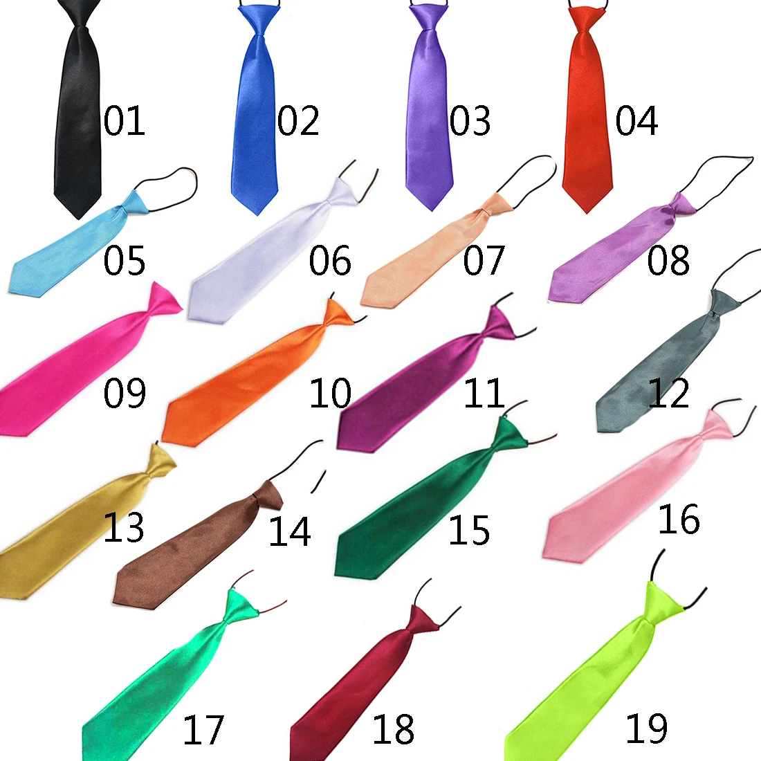 Solid Neck Tie For Children Boys Girls Students Kid Rope Tie Stage