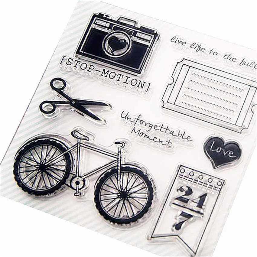 

PANFELOU Bicycle tool kit Transparent Clear Silicone Stamp/Seal DIY scrapbooking/photo album Decorative clear stamp sheets