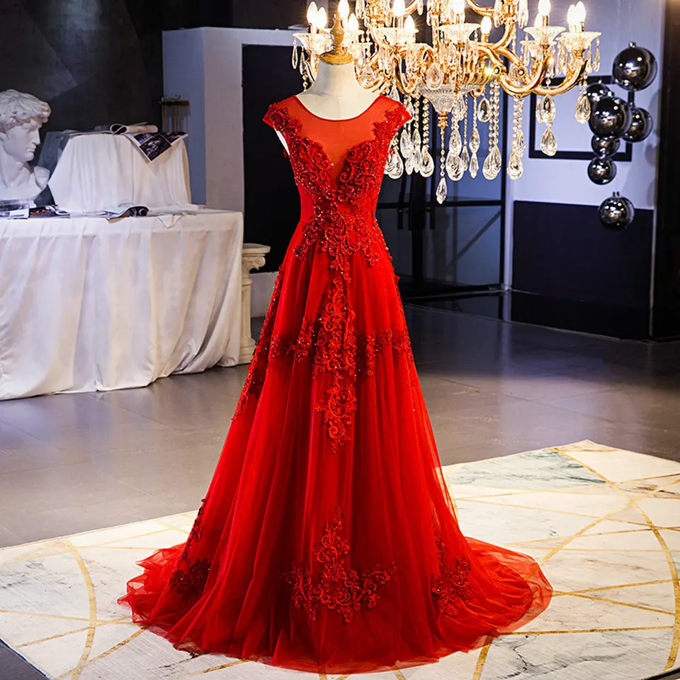 top quality Women Dark Navy Evening Gowns 2019 Evening Dresses Long Plus Size Tulle Beading Lace Up Sexy Party Dress Custom Made