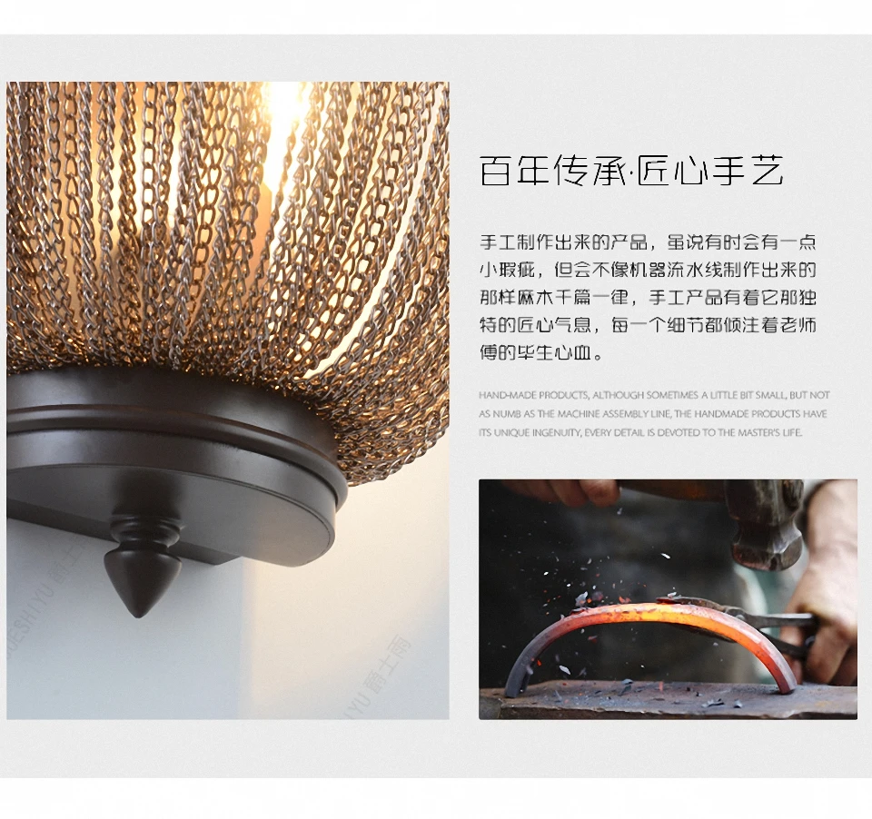 Американская Ретро промышленная ветровая алюминиевая цепочка из латуни настенная лампа для гостиной спальни фоновая настенная бра светильники