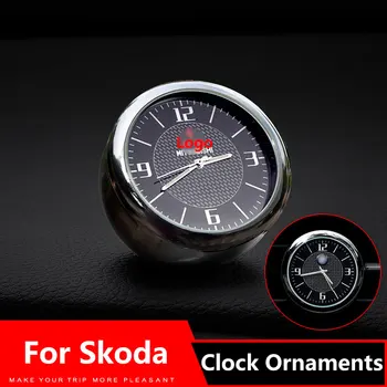 

Car Clock Ornaments Air Vents Outlet Clip sticker Logo For Skoda octavia 2 kodiaq a7 a5 fabia rapid karoq superb Accessories