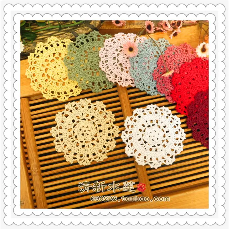 

Free shipping 2013 new arrival 30 pic/lot 12cm round crochet doilies lace doilies mat placemat coaster as innovative item mat